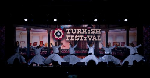 Sufi whirling dervishes perform at the opening ceremony of the Turkish Festival at the Donald E. Stephens Convention Center, Chicago, Illinois, U.S., May 24, 2025. (AA Photo)