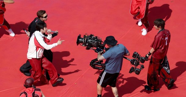 K-pop group BTS perform during the Topps Final Halftime Show in the FIFA World Cup 2026 Final match between Spain and Argentina at New York New Jersey Stadium, New York, U.S., July 19, 2026. (AFP Photo)