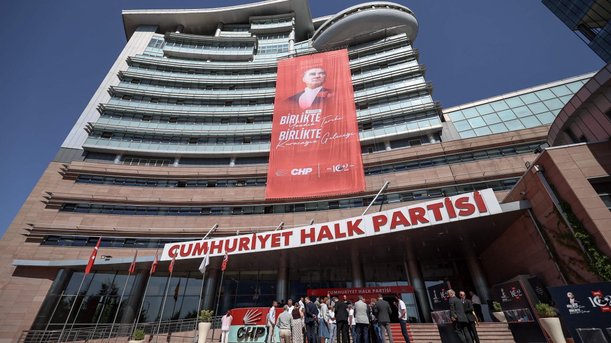 The exterior of the CHP headquarters, Ankara, Türkiye, Sept. 15, 2025. (AFP Photo)