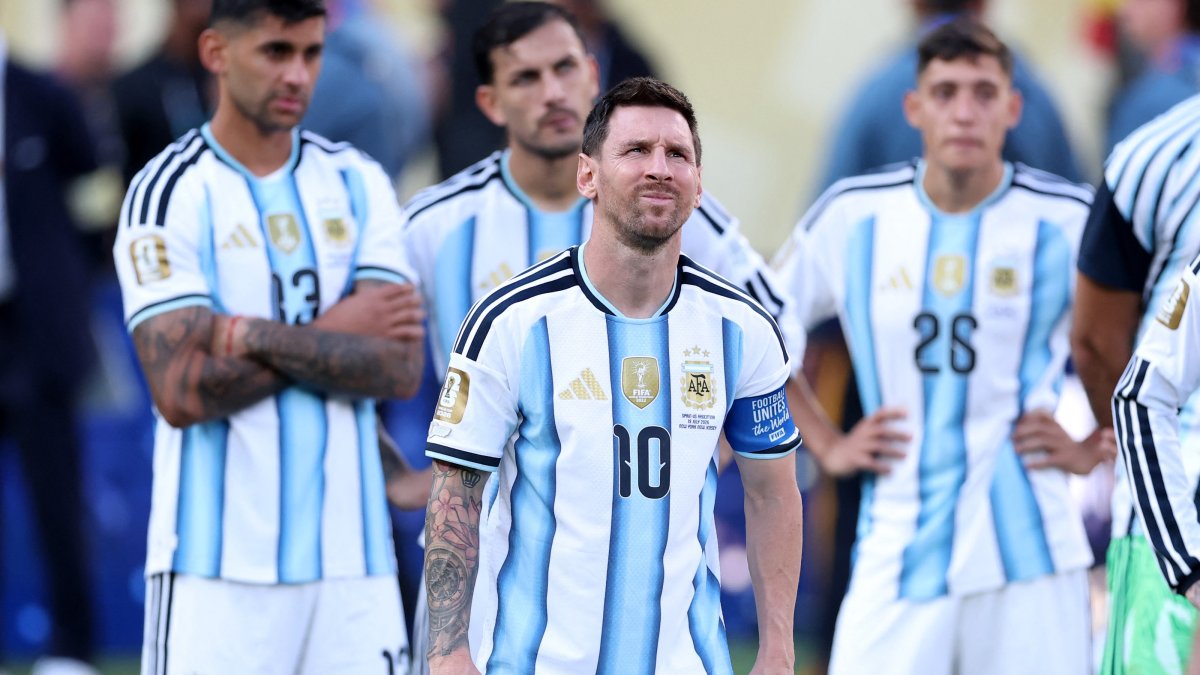 Argentina's Lionel Messi looks dejected after losing the FIFA World Cup 2026 Final match to Spain at New York New Jersey Stadium, East Rutherford, U.S., July 19, 2026. (AFP Photo)