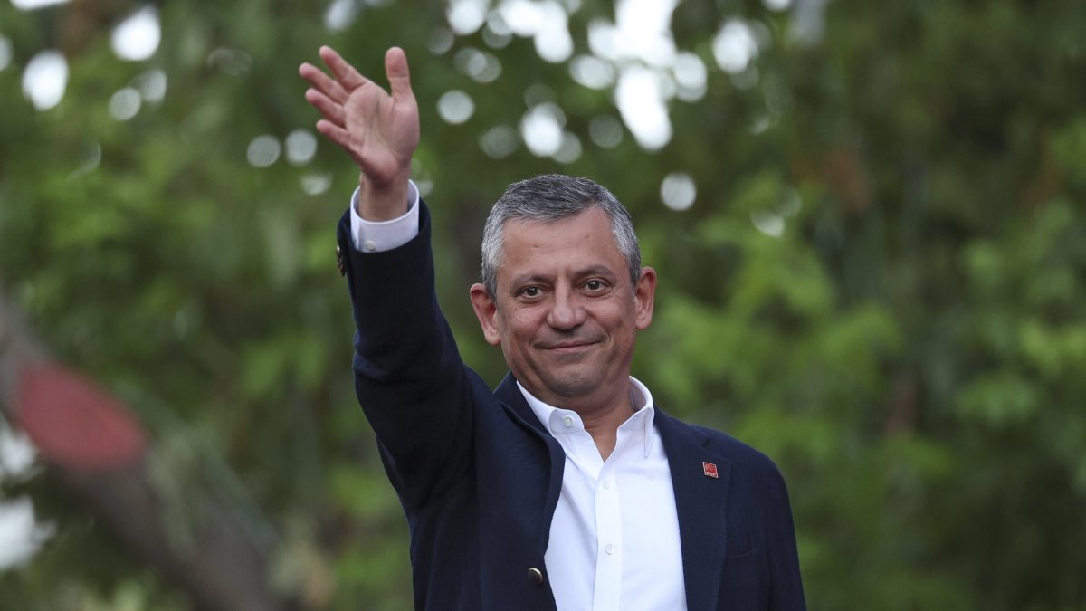 Former CHP Chair Özgür Özel gestures during an event, Ankara, Türkiye, July 26, 2025. (AA Photo)