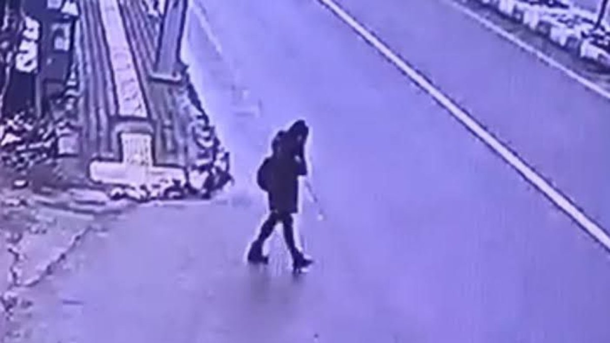A CCTV image captures Gülistan Doku in one of the last known sightings before she disappeared, Tunceli, Türkiye, Jan. 5, 2020. (DHA Photo)