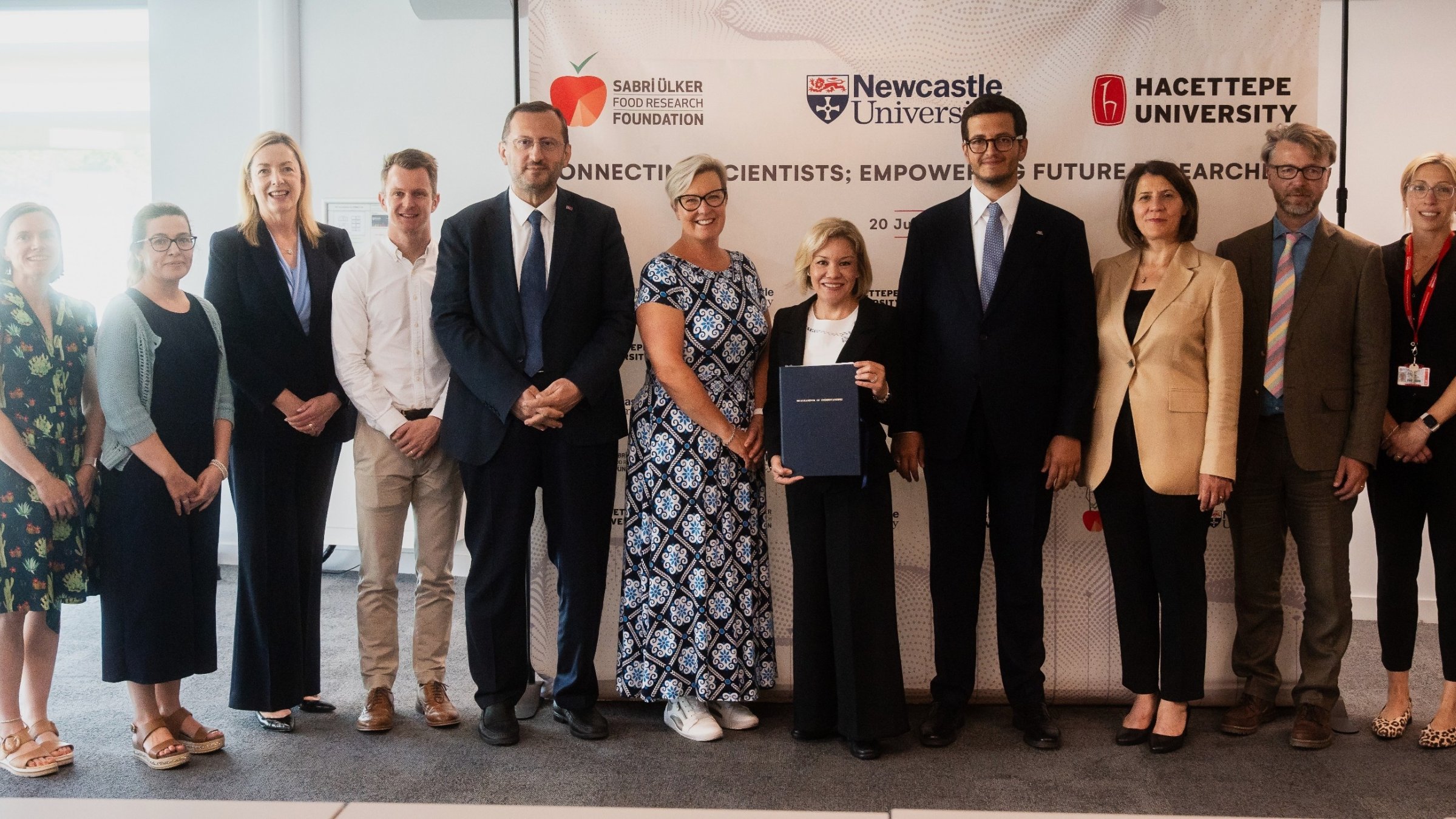 Representatives attend the signing ceremony of the Türkiye-U.K. research partnership, Istanbul, Türkiye, July 21, 2026.