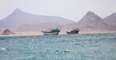 Boats float near the coast of Bab el-Mandeb, Yemen, April 2, 2026. (Reuters)
