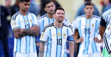 Argentina's Lionel Messi looks dejected after losing the FIFA World Cup 2026 Final match to Spain at New York New Jersey Stadium, East Rutherford, U.S., July 19, 2026. (AFP Photo)