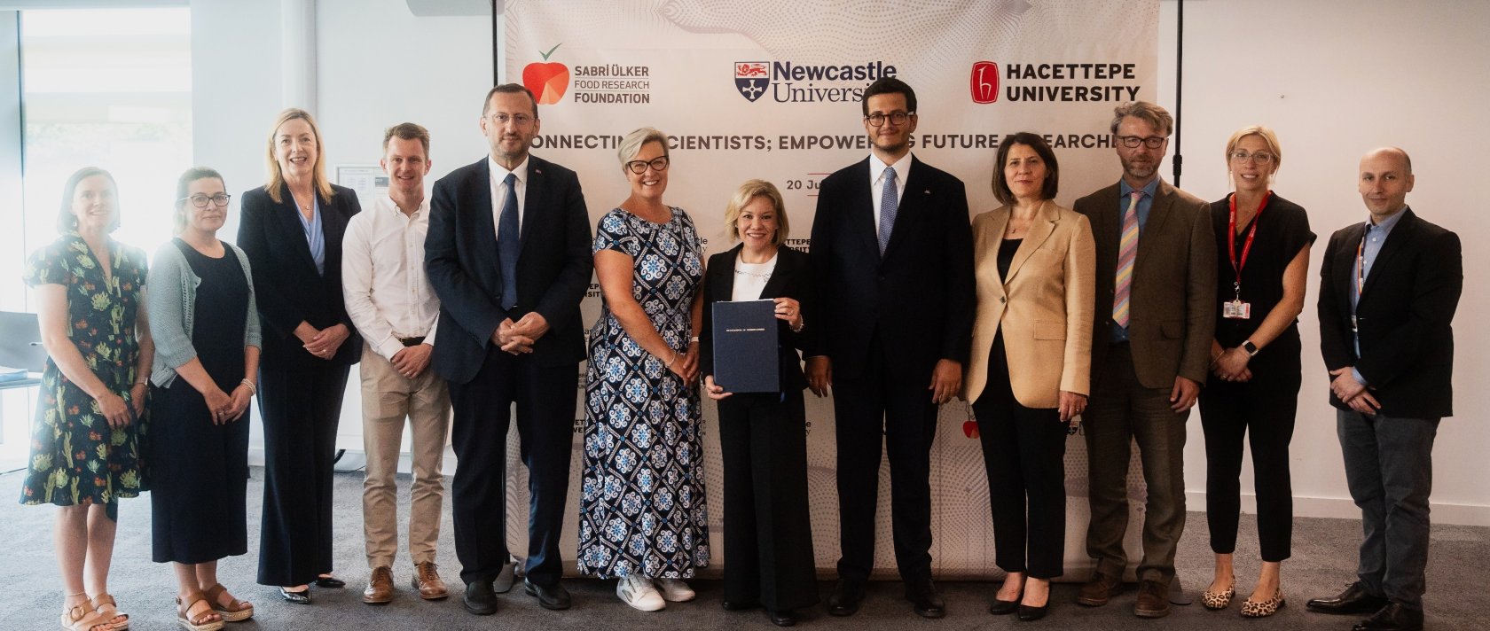 Representatives attend the signing ceremony of the Türkiye-U.K. research partnership, Istanbul, Türkiye, July 21, 2026.