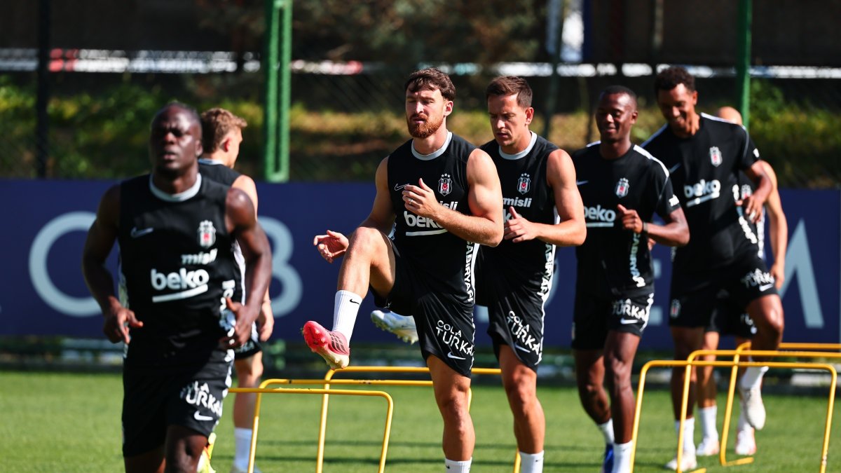 Beşiktaş players train ahead of the UEFA Europa League second qualifying round clash against Denmark's FC Midtjylland, Istanbul, Türkiye, July 22, 2026. (IHA Photo)
