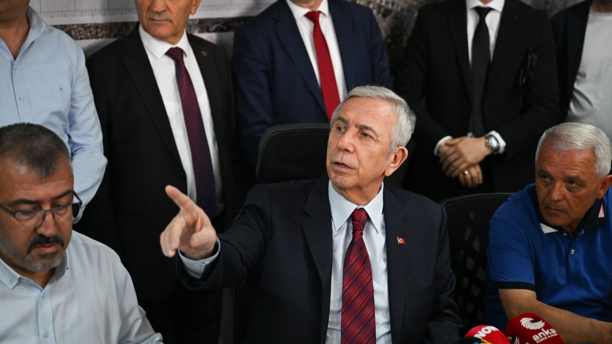 Ankara Mayor Mansur Yavaş speaks at an event, Ankara, Türkiye, June 26, 2026. (AA Photo)