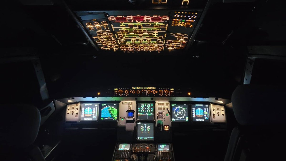 The interior of a flight simulator produced by Havelsan. (Courtesy of Havelsan)
