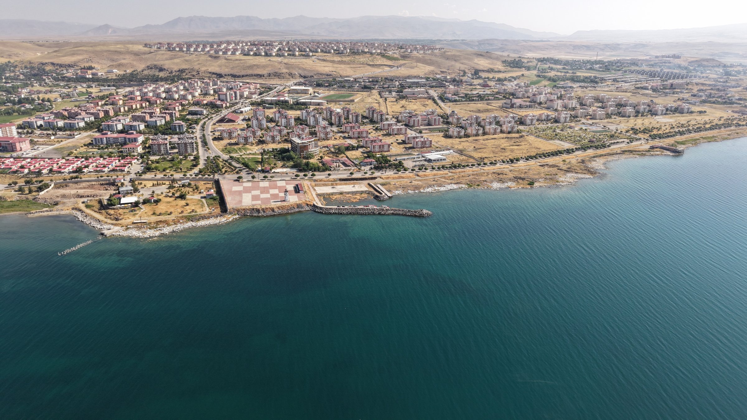 An aerial view of Lake Van, eastern Türkiye, July 16, 2026. (AA Photo)