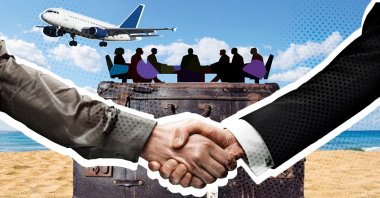 "Türkiye's balanced foreign policy has helped insulate the country's tourism sector from many of the geopolitical tensions that have disrupted travel elsewhere." (Illustration by Daily Sabah's Buğra Çakmak)