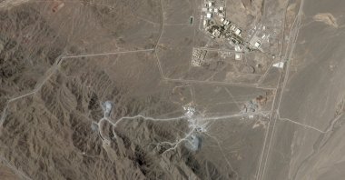 A Planet Labs PBC-shared photo shows Iran's Natanz nuclear enrichment facility, upper right, and the under-construction at Pickaxe Mountain directly to the south of it, June 15, 2026. (AP Photo)