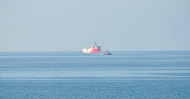 Türkiye's Oruç Reis seismic research vessel is seen off Mersin province, southern Türkiye, July 19, 2026. (AA Photo)