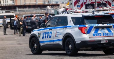 Police and security personnel gather around the convoy carrying ousted Venezuelan President Nicolas Maduro, as it arrives at a Brooklyn Detention Center, where he is being held after a pretrial court appearance on July 22, 2026, in New York City. (AFP Photo)