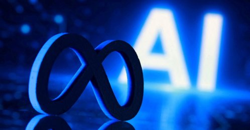 A 3D-printed Meta logo and the word "AI" are seen in this illustration created on July 20, 2026. (Reuters Photo)