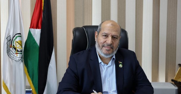 Khalil al-Hayya, senior leader and top Hamas legislative candidate, smiles during an interview with AFP at his office in Gaza City, April 21, 2021. (AFP File Photo)