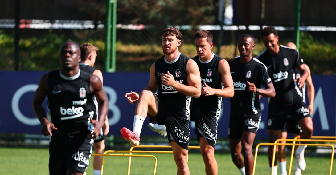 Beşiktaş players train ahead of the UEFA Europa League second qualifying round clash against Denmark's FC Midtjylland, Istanbul, Türkiye, July 22, 2026. (IHA Photo)