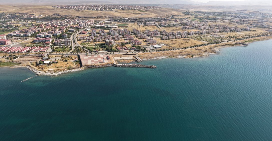 An aerial view of Lake Van, eastern Türkiye, July 16, 2026. (AA Photo)