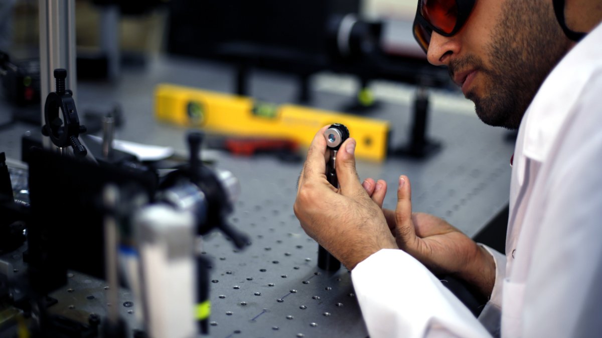 Student works on a machine during a lab project, Ankara, Türkiye, June 8, 2018. (DHA Photo)