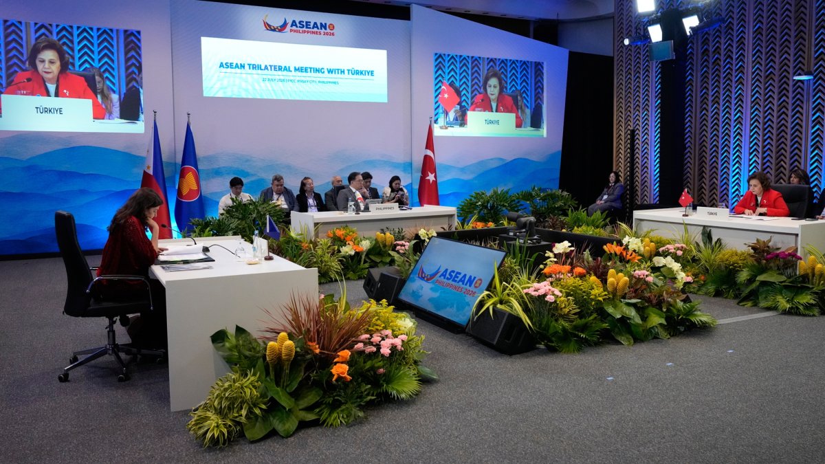 Türkiye's Deputy Foreign Minister Berris Ekinci (R) participates a meeting on the sidelines of the Association of Southeast Asian Nations (ASEAN) Foreign Ministers' Meeting, Pasay, Metro Manila, Philippines, July 22, 2026. (EPA Photo)