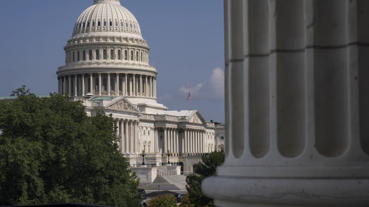 The U.S. Capitol is seen from the Cannon House Office Building in Washington, D.C., U.S., July 22, 2026. (AP Photo)
