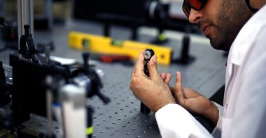 Student works on a machine during a lab project, Ankara, Türkiye, June 8, 2018. (DHA Photo)