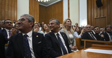 CHP Parliamentary Group Chair Özgür Özel (C) attends the party's parliamentary group meeting, Ankara, Türkiye, July 21, 2026. (AA Photo)