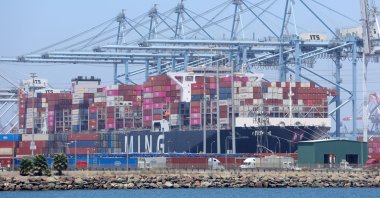 Shipping containers on a container ship at the Port of Long Beach, California, U.S., July 17, 2026. (Reuters Photo)