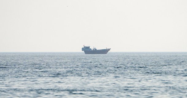 A vessel at the Strait of Hormuz, as seen from Musandam, Oman, July 23, 2026. (Reuters Photo)