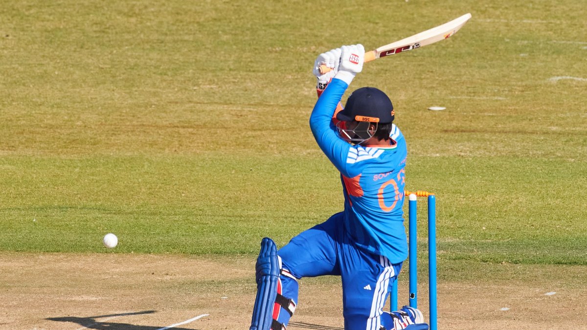 India's Vaibhav Sooryavanshi plays a shot during the first match in the ODI cricket series played between Zimbabwe and India at Harare Sports Club, Harare, Zimbabwe, July 23, 2026. (AFP Photo)