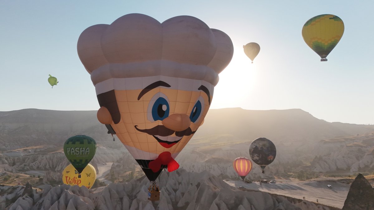 Hot air balloons float above Cappadocia, Nevşehir, Türkiye, Aug. 7, 2026. (AA Photo)