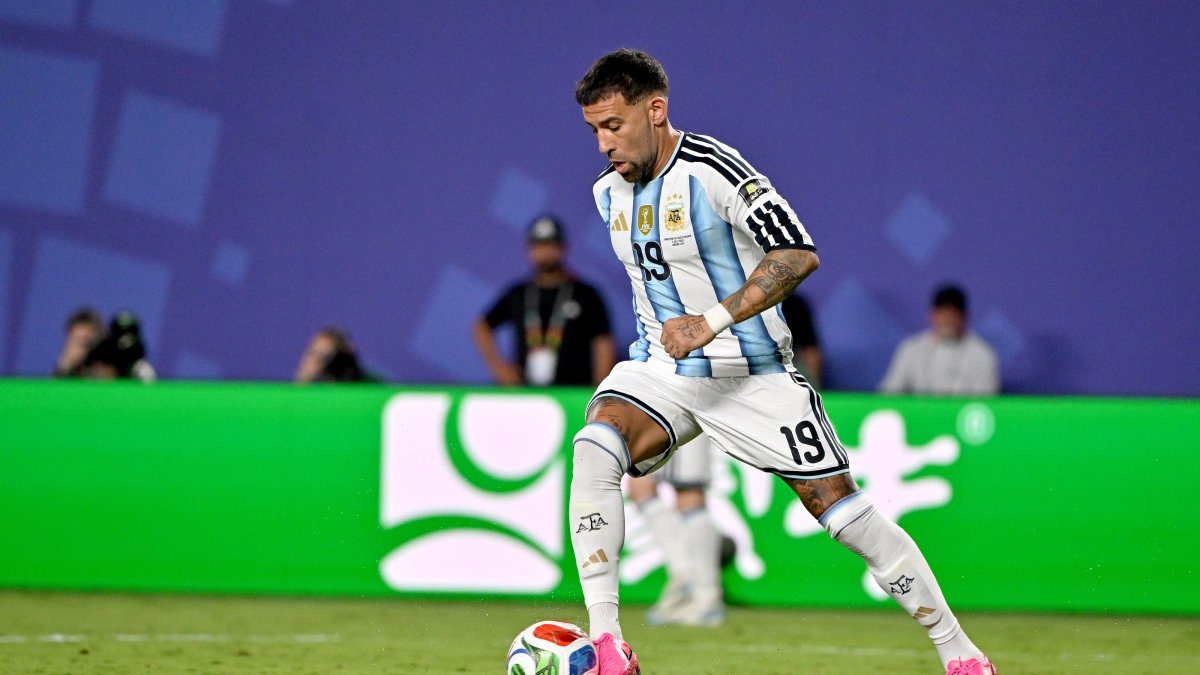 Argentina's Nicolas Otamendi in action during the 2026 FIFA World Cup quarterfinals match against Switzerland, Kansas City, U.S., July 11, 2026. (EPA Photo)