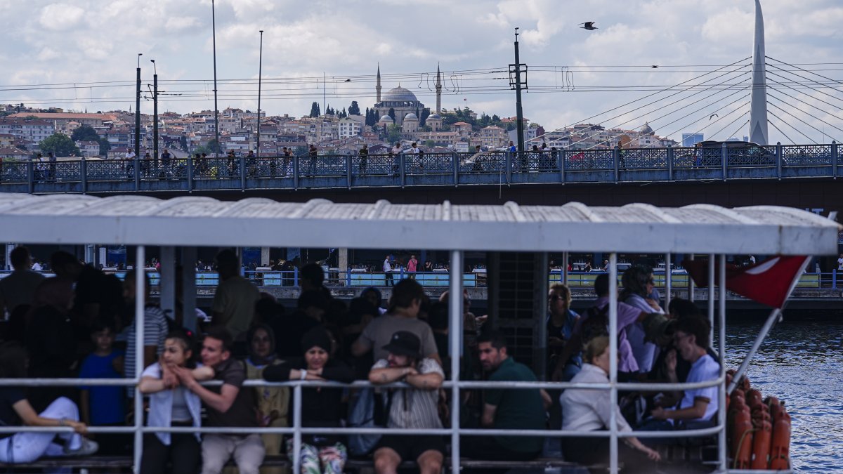 People are seen on a ferry, Istanbul, Türkiye, July 23, 2026. (AA Photo)