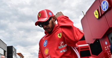 Ferrari's Lewis Hamilton ahead of the Hungarian Grand Prix press conference at the Hungaroring Circuit, Budapest, Hungary, July 23, 2026. (Reuters Photo)