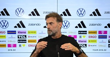 German coach Jürgen Klopp reacts during a press conference at the headquarters of the German Football Federation (DFB) in Frankfurt am Main, Germany, July 24, 2026. (AFP Photo)
