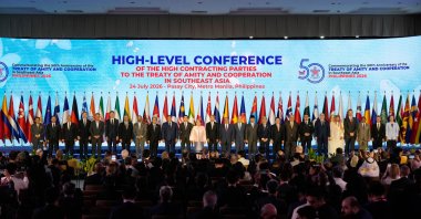 Leaders pose during the High-Level Conference of the High Contracting Parties to the Treaty of Amity and Cooperation (TAC) on the sidelines of the ASEAN Foreign Ministers' Meeting, Manila, Philippines, July 24, 2026. (Getty Images Photo)
