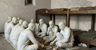 A recreated prison dormitory is displayed inside the former Diyarbakır Prison, which is being converted into the Diyarbakır Memorial Museum and Cultural Center, Diyarbakır, Türkiye, July 23, 2026. (AA Photo)