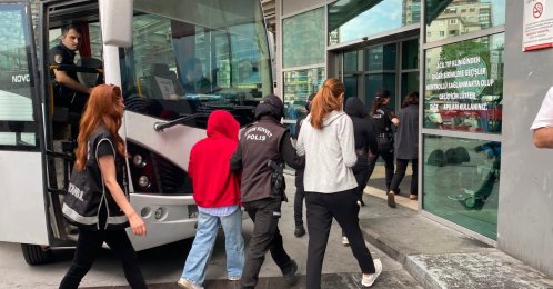 Suspects in the Ahbap donation investigation are escorted to Istanbul Courthouse, Istanbul, Türkiye, July 15, 2026. (IHA Photo) 