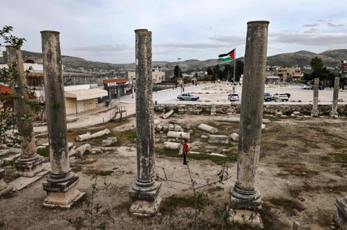 This archaeological site of Sebastia, west of the Israeli-occupied West Bank city of Nablus, Palestine, Feb. 12, 2026. (AFP Photo)