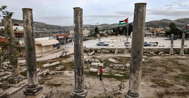 This archaeological site of Sebastia, west of the Israeli-occupied West Bank city of Nablus, Palestine, Feb. 12, 2026. (AFP Photo)