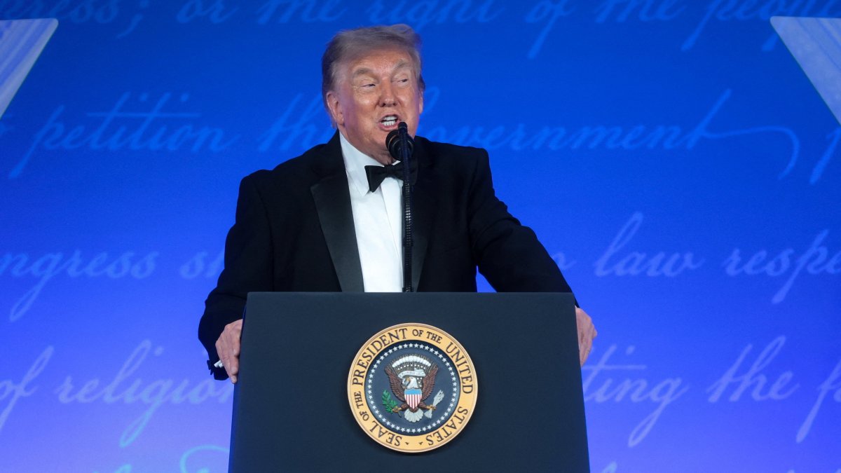 U.S. President Donald Trump delivers remarks at the White House Correspondents' Association (WHCA) Dinner at the Waldorf Astoria hotel, Washington, U.S., July 24, 2026. (Reuters Photo)