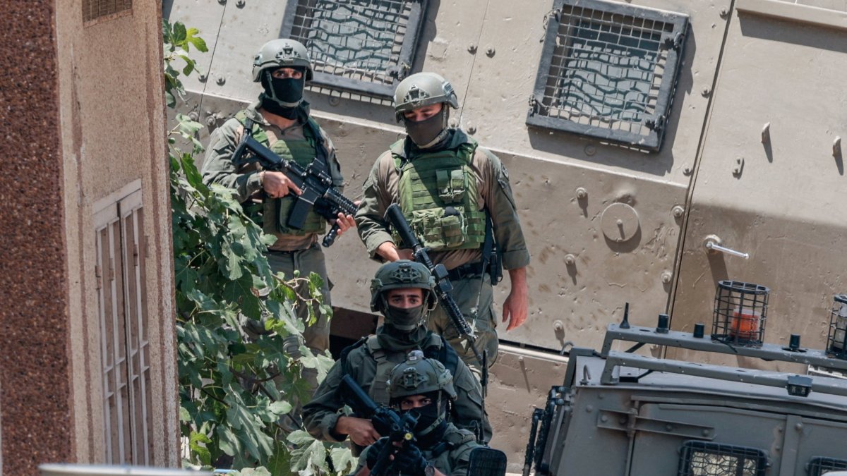 Members of the Israeli forces take part in a raid in Tal, near Nablus, West Bank, Palestine, July 25, 2026. (Reuters Photo)