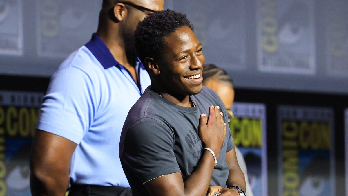 David Jonsson speaks onstage during the 2026 Comic-Con International: San Diego, California, U.S., July 25, 2026. (AFP Photo)