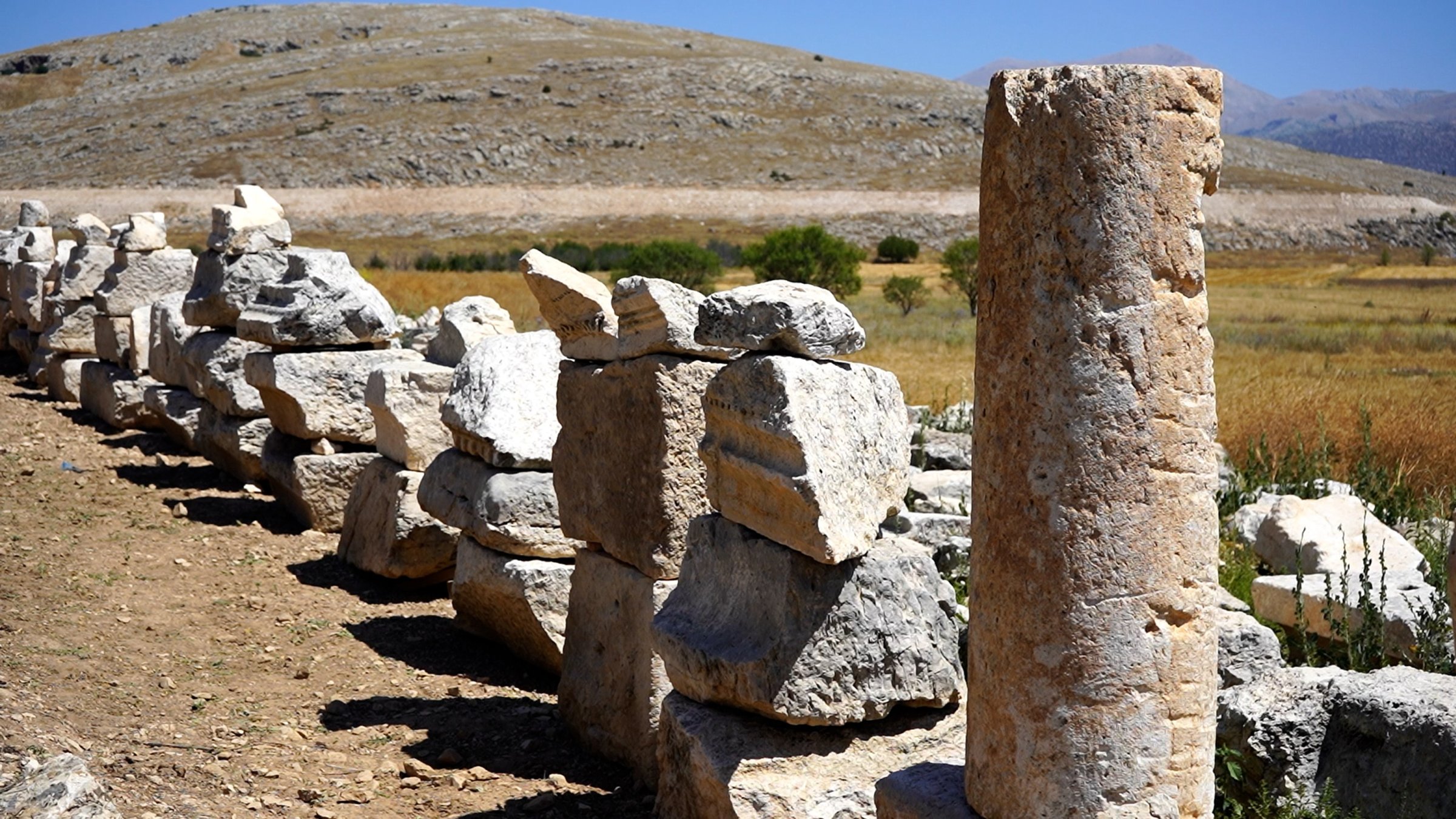 The excavation site of a remarkably well-preserved 1,500-year-old blacksmith workshop at the ancient city of Seleukeia Sidera, Isparta, Türkiye, July 24, 2026. (AA Photo)