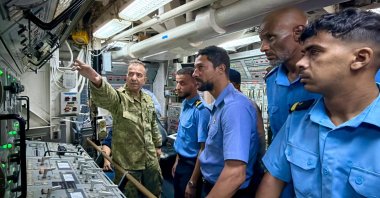 Turkish Naval Forces Command personnel aboard the frigate TCG Giresun provide hands-on maritime training to Libyan Navy personnel as part of the Libya-Türkiye training, cooperation and advisory activities, undisclosed location, off Libya, July 20, 2026. (AA Photo)