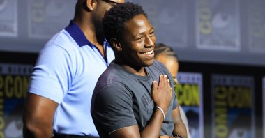 David Jonsson speaks onstage during the 2026 Comic-Con International: San Diego, California, U.S., July 25, 2026. (AFP Photo)
