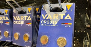 Varta batteries displayed in a retail store, Germany, May 18, 2024. (Shutterstock Photo)