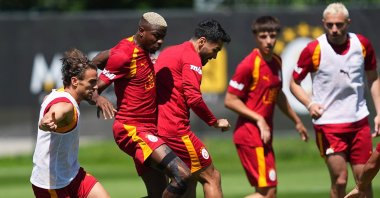 Galatasaray players attend a training session ahead of their preseason friendly against Venezia, July 25, 2026. (IHA Photo)
