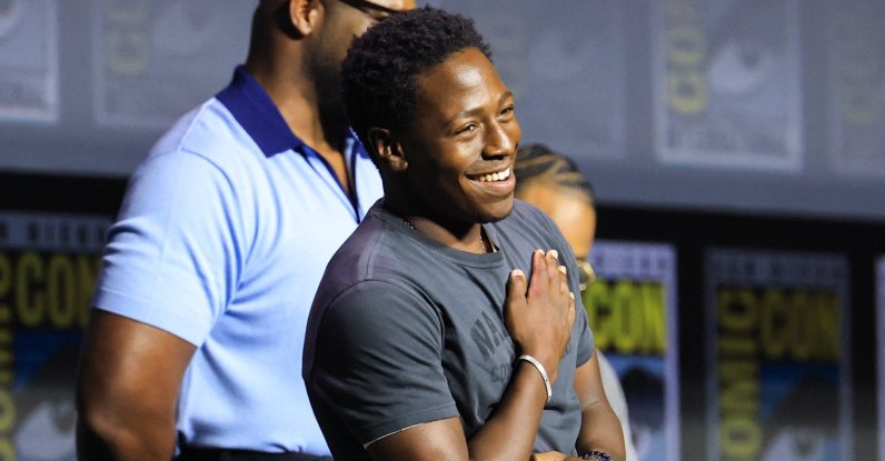 David Jonsson speaks onstage during the 2026 Comic-Con International: San Diego, California, U.S., July 25, 2026. (AFP Photo)