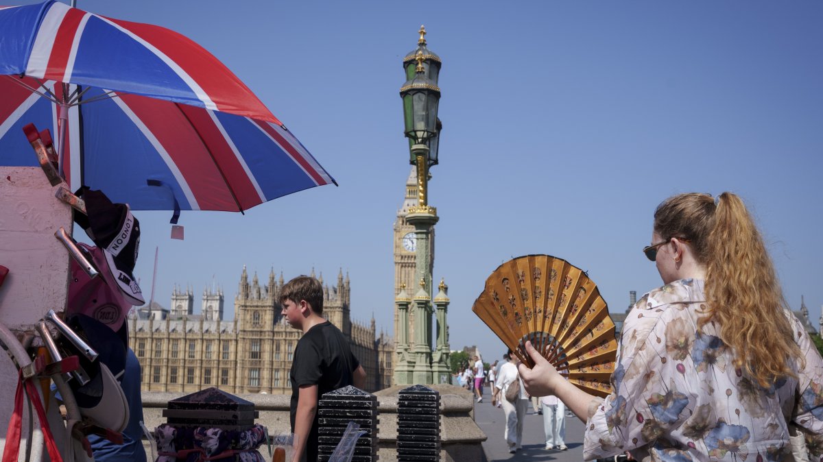 Visitors walk on the Southbank during the hottest day in June recorded, London, England, U.K., June 24, 2026. (Getty Images Photo)